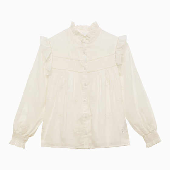Chloé White cotton shirt with embroidery