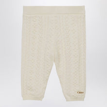  Chloé Ivory embroidered cotton and wool legging