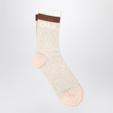  Chloé Socks beige mélange with logo