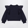 Chloé Navy blue cotton sweatshirt with ruffles