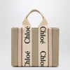 Chloé Woody little bag in beige canvas