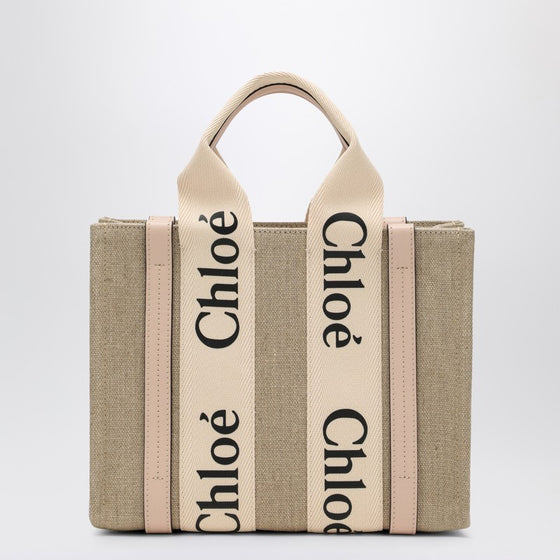 Chloé Woody little bag in beige canvas