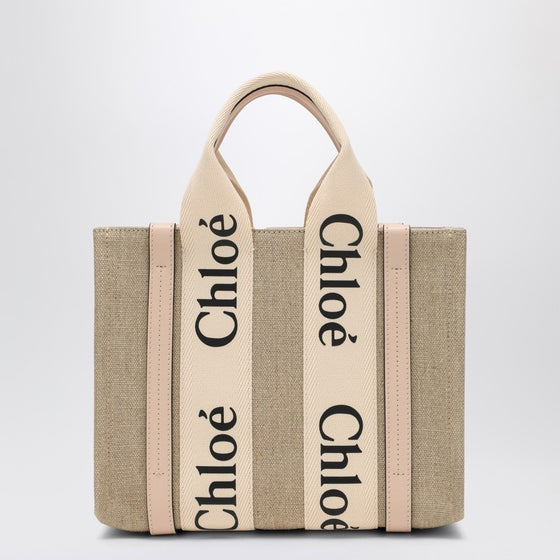 Chloé Woody little bag in beige canvas