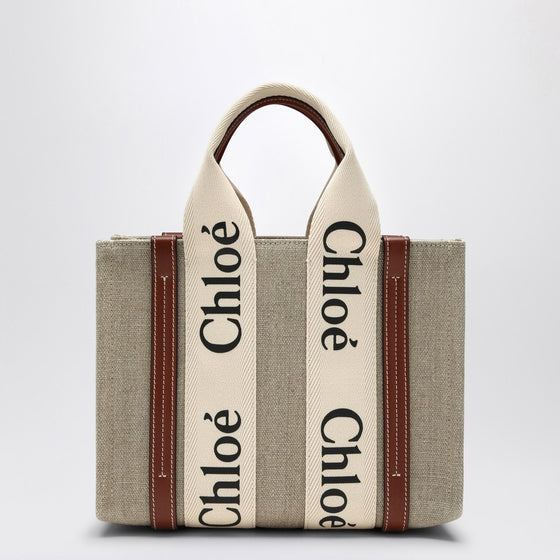 Chloé Woody little bag in beige canvas