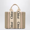 Chloé Woody little bag in beige canvas