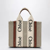 Chloé Woody little bag in beige canvas