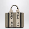 Chloé Woody little bag in beige canvas