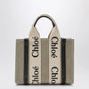 Chloé Woody little bag in beige canvas
