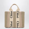 Chloé Woody little bag in beige canvas