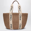 Chloé Woody large basket bag with white ribbon