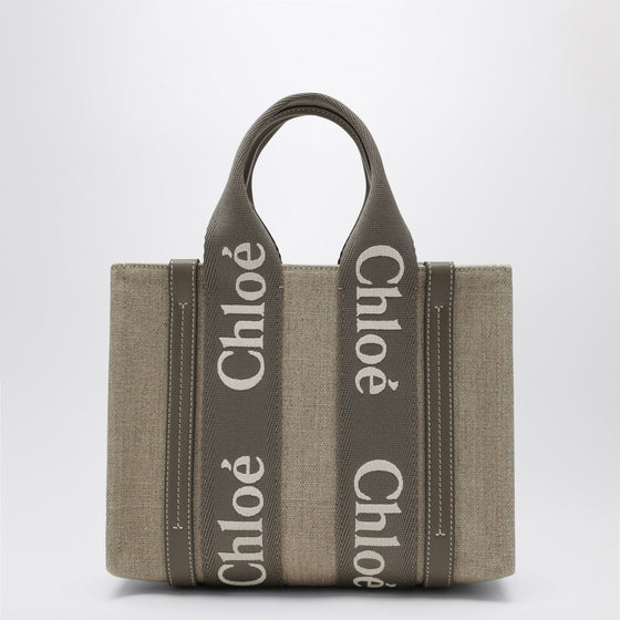 Chloé Woody grey canvas bag