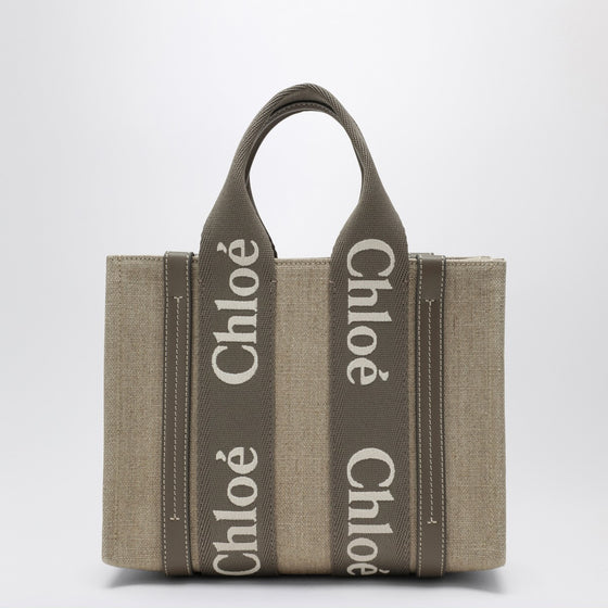 Chloé Woody grey canvas bag