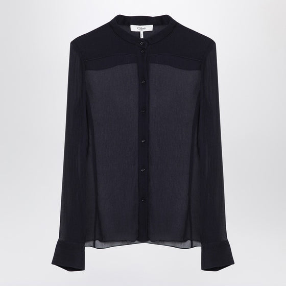 Chloé Transparent blue silk blouse
