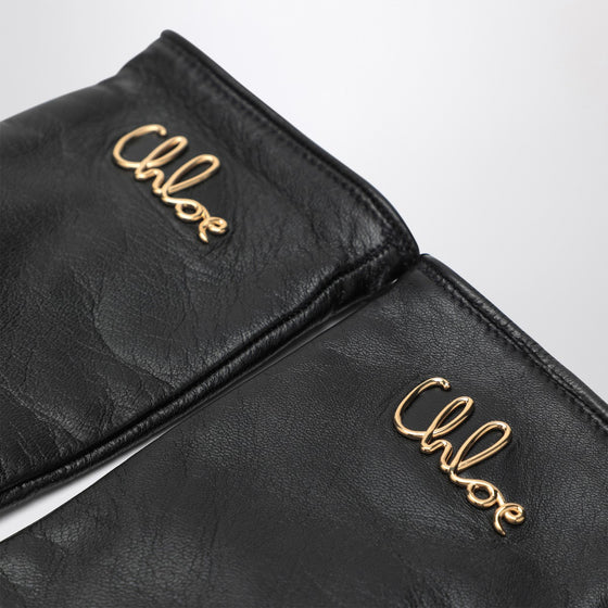 Chloé Iconic black leather gloves