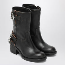  Chloé Black Dakota biker-style boot with vintage effect