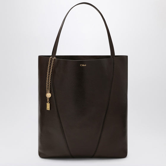 Large dark brown Chloé Spin tote bag