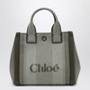 Chloé Carry Small tote bag in dark green striped canvas