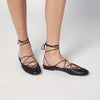 Chloé Black leather ghillie ballerinas
