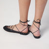 Chloé Black leather ghillie ballerinas