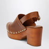 Chloé Brown Jeannette clogs with studs