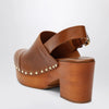 Chloé Brown Jeannette clogs with studs