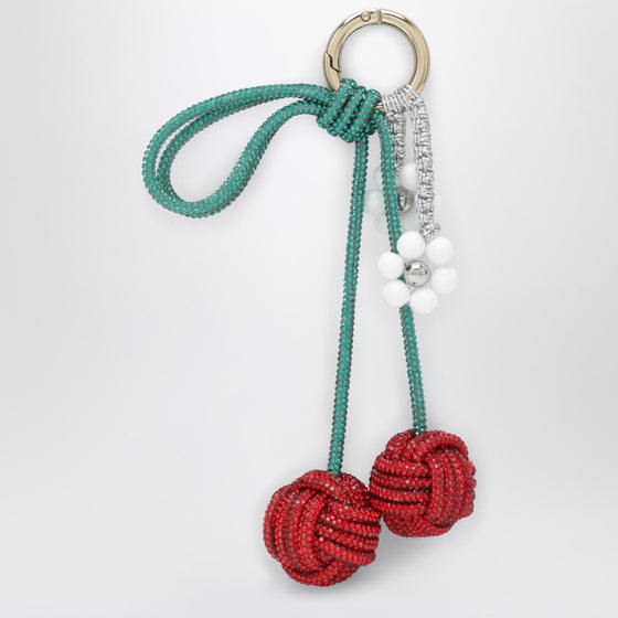 Hibourama Cherry charm with red/green crystals