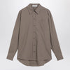 The Frankie Shop Taupe Ornella asymmetric shirt