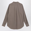 The Frankie Shop Taupe Ornella asymmetric shirt