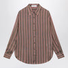The Frankie Shop Brown striped viscose and silk shirt
