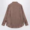 The Frankie Shop Brown striped viscose and silk shirt