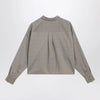 The Frankie Shop Arlen Boxy cropped checked shirt in beige wool blend