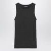 S Max Mara Green ribbed tank top in wool and cashmere