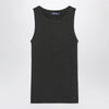 S Max Mara Green ribbed tank top in wool and cashmere