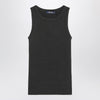 S Max Mara Green ribbed tank top in wool and cashmere