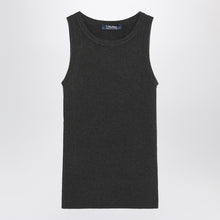  S Max Mara Green ribbed tank top in wool and cashmere