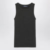 S Max Mara Green ribbed tank top in wool and cashmere