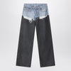 Acne Studios Trompe-l''oeil jeans in blue/pinstrike pattern