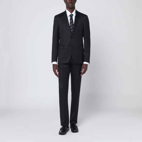 Lardini Black single-breasted wool suit