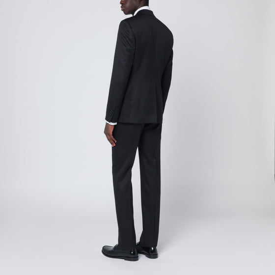 Lardini Black single-breasted wool suit