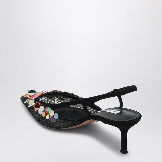 Aquazzura Black Can Can pumps 50 with paillettes