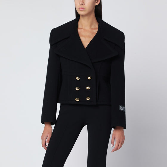 Patou Short black double-breasted coat