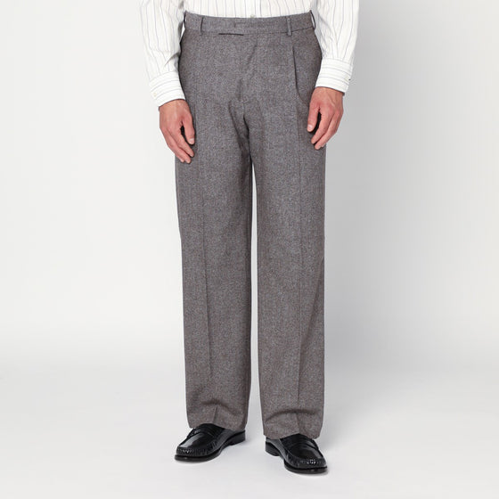 PT Torino Light brown wool pants with pleats