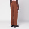 PT Torino Brown cotton and linen trousers