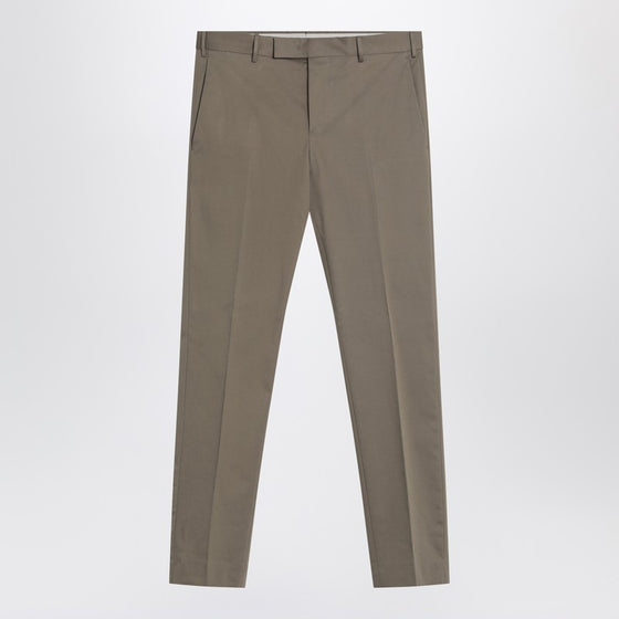 PT Torino Slim-fit military green trousers in cotton