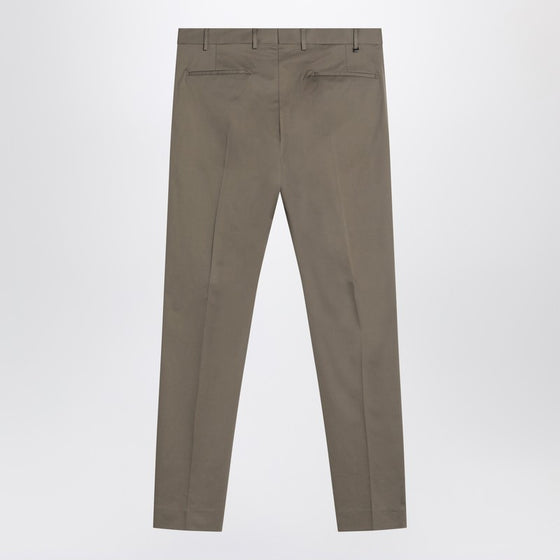 PT Torino Slim-fit military green trousers in cotton