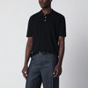 A.P.C. Black cotton knit polo shirt