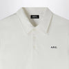 A.P.C. White short-sleeved polo shirt with logo embroidery