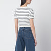 A.P.C. White knit top with ecru/black stripes