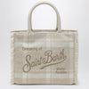 MC2 Saint Barth Light beige check-pattern Vanity tote bag