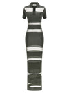 Coperni Striped Sheer Polo Dress